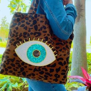 Evil Eye Leopard Tote